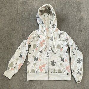 VGC TNA Full Zip Hoody White Grey Pink Size Small
